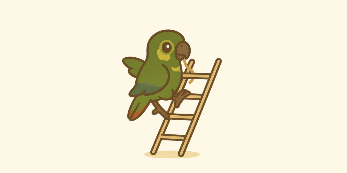 Juguete escalera de madera para loros