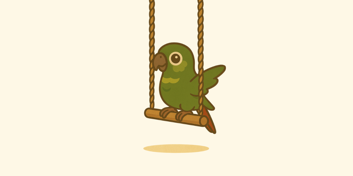 Columpio sencillo para loros