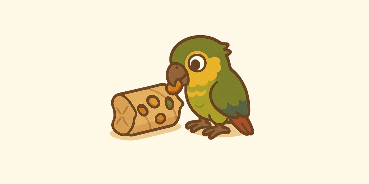 Juguete caramelo de papel para loros