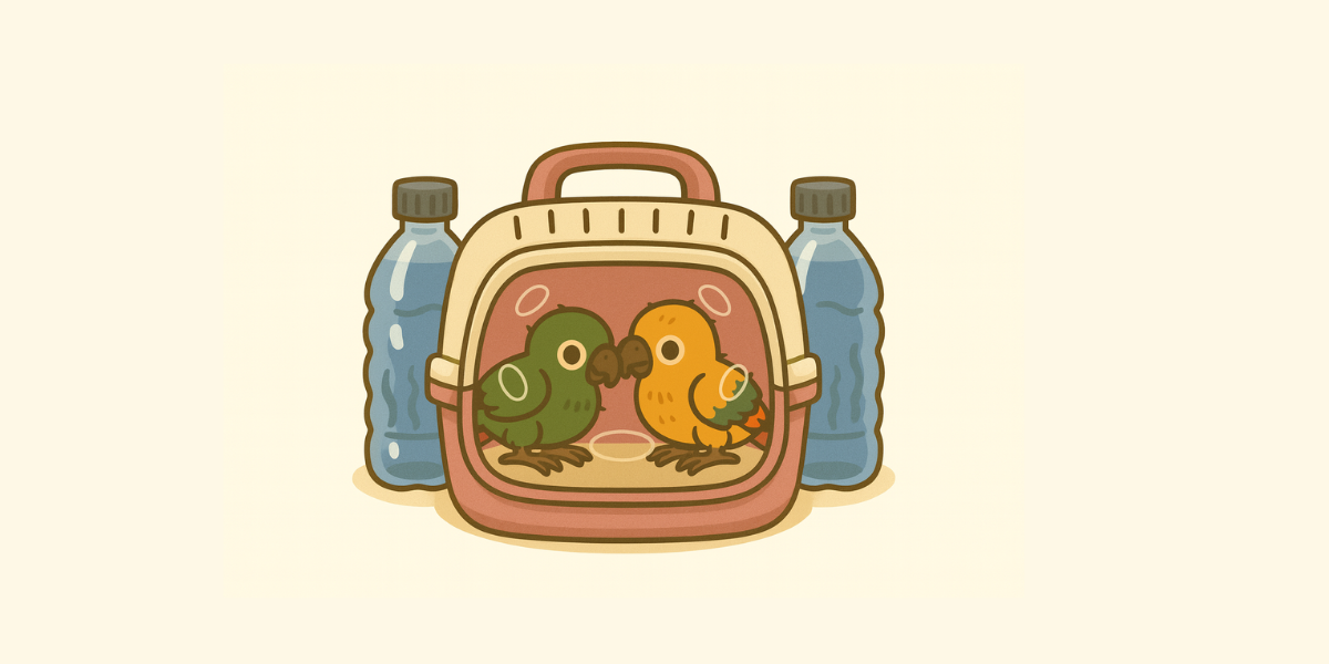 Viajar con un loro papillero