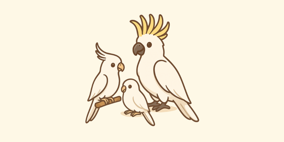 Loros blancos, belleza en el mundo de las aves