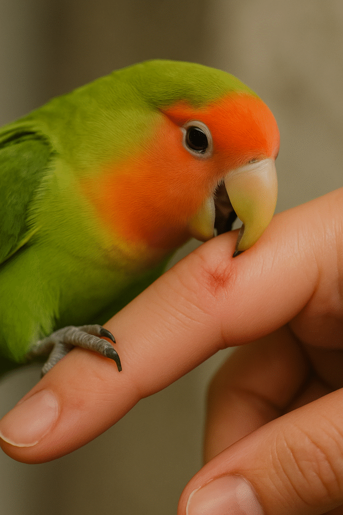 loro picando mano