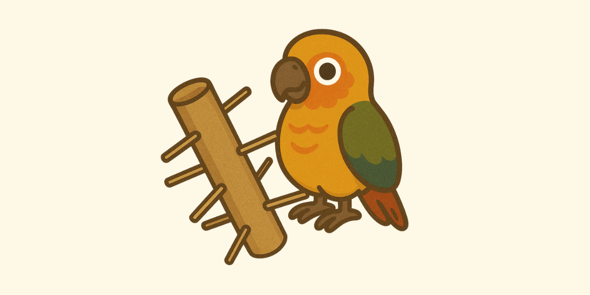 Juguete torre de palitos para loros