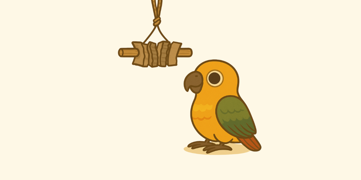 Juguete estilo pinchito para loros