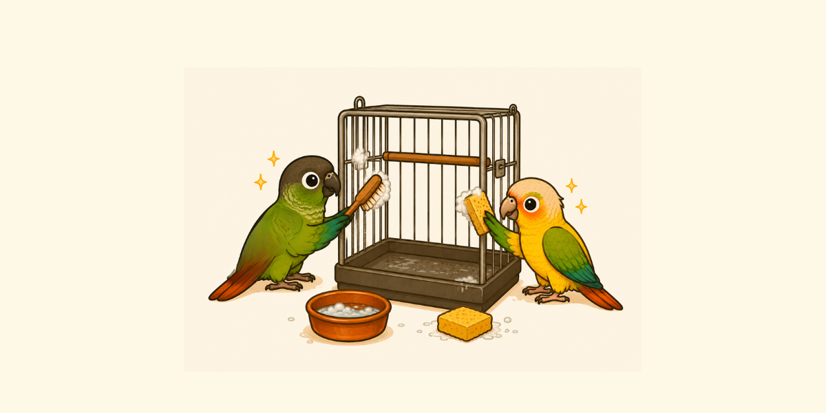 Herramientas y gadgets para limpiar la jaula de nuestros loros
