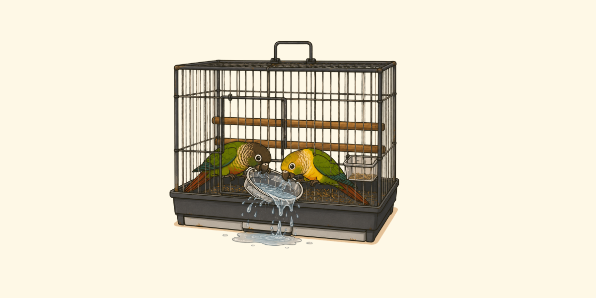 Mi loro tira el cuenco de agua