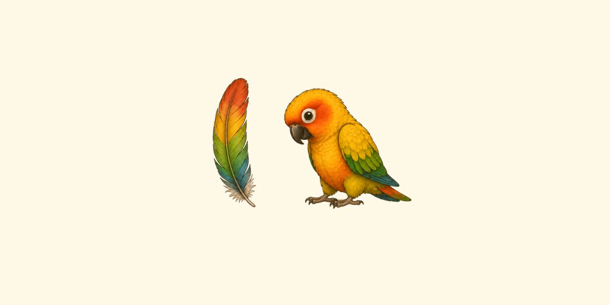 Tipos de plumas de un loro y cómo están hechas