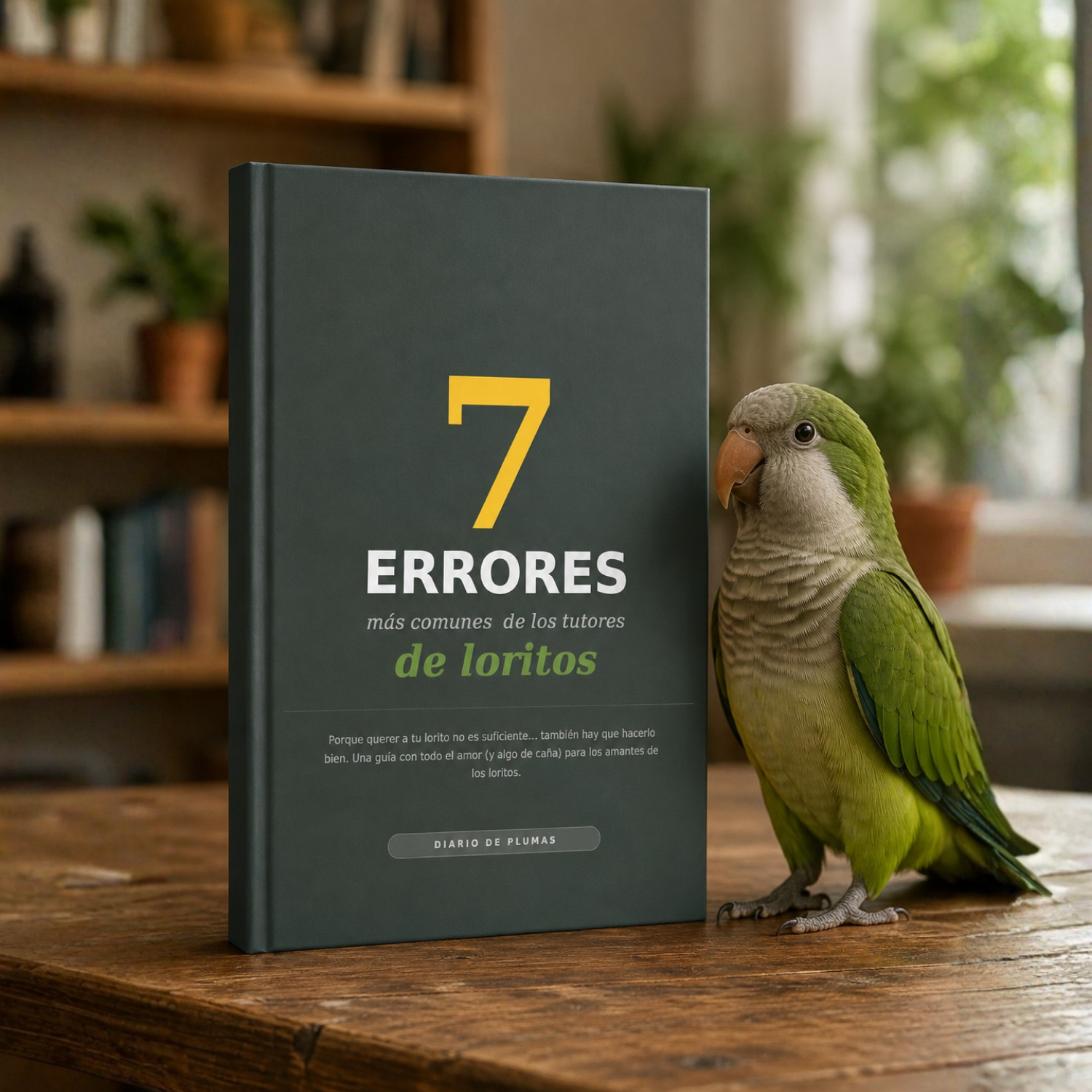 Lorito acompañado por su tutor mientras aprende a cuidarle mejor